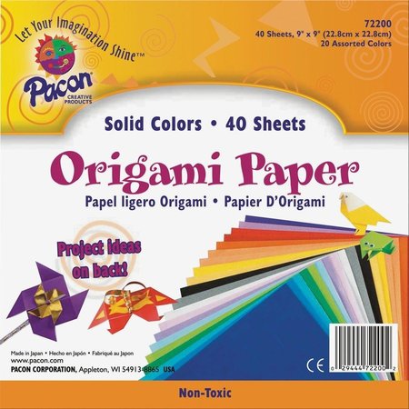 PACON Paper, Origami, 9X9, Ast, 40Sh Pk PAC72200